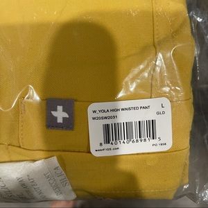 Large Gold high waisted Yola Scrub pants brands new